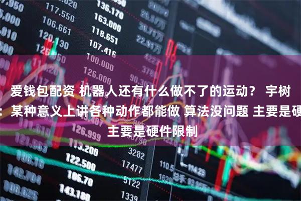 爱钱包配资 机器人还有什么做不了的运动？ 宇树王兴兴：某种意义上讲各种动作都能做 算法没问题 主要是硬件限制